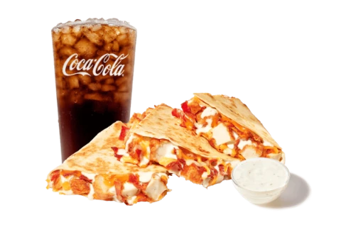 Zaxby's Menu With Prices 2026 | Calories, Pictures & PDF 34 Chicken Bacon Ranch Quesadilla 1040 - 1400 Cal