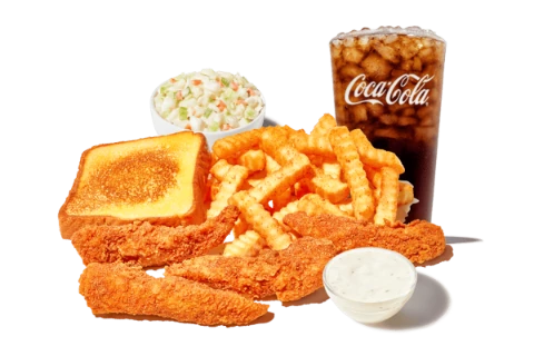 Zaxby's Menu With Prices 2026 | Calories, Pictures & PDF 7 Dry Rub Chicken Finger Plate 1260 - 1640 Cal