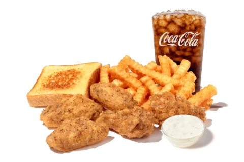 Zaxby's Menu With Prices 2026 | Calories, Pictures & PDF 4 Dry Rub Traditional Wings Meal 1030 - 1550 Cal